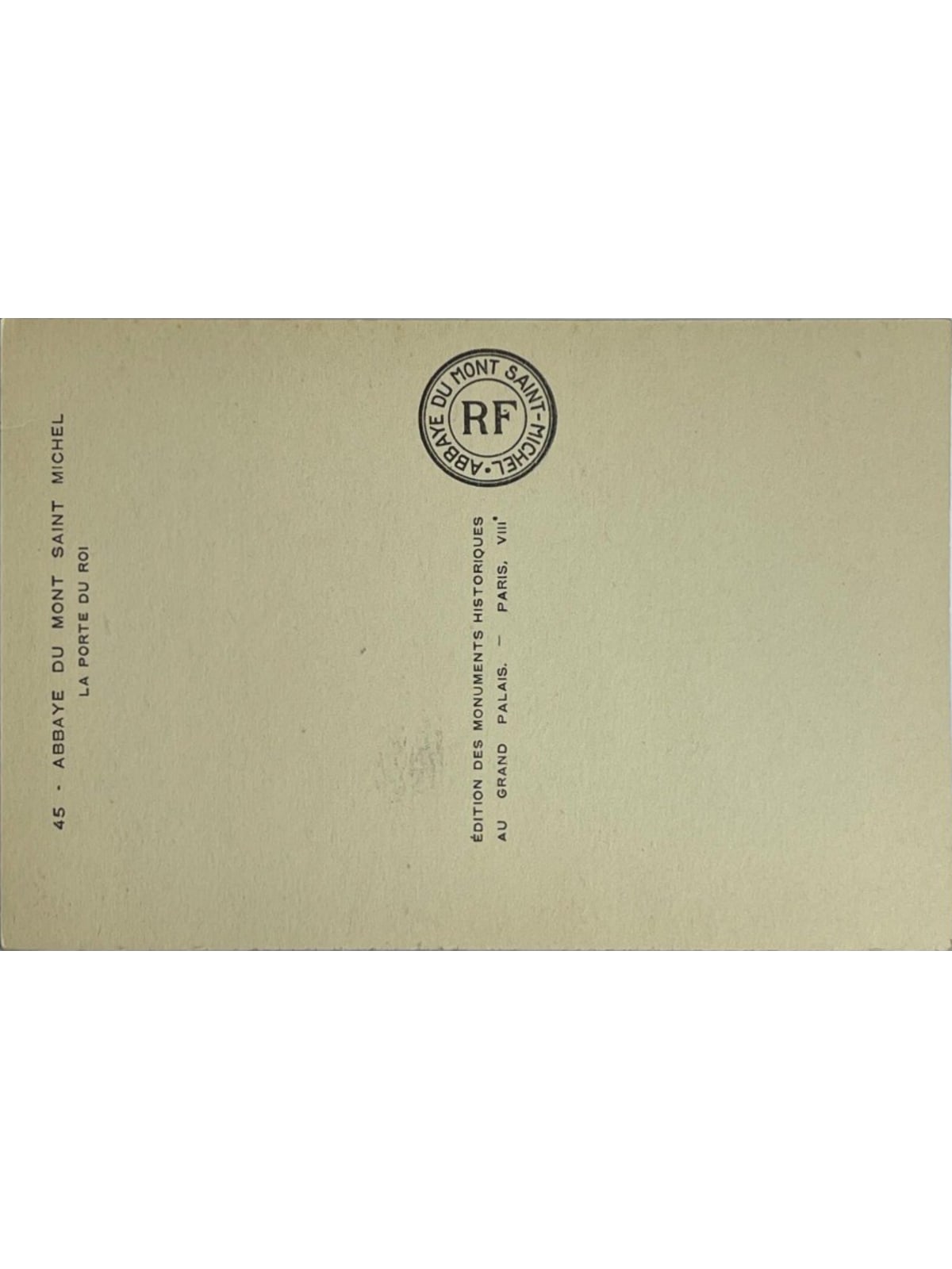 Verso de la carte postale