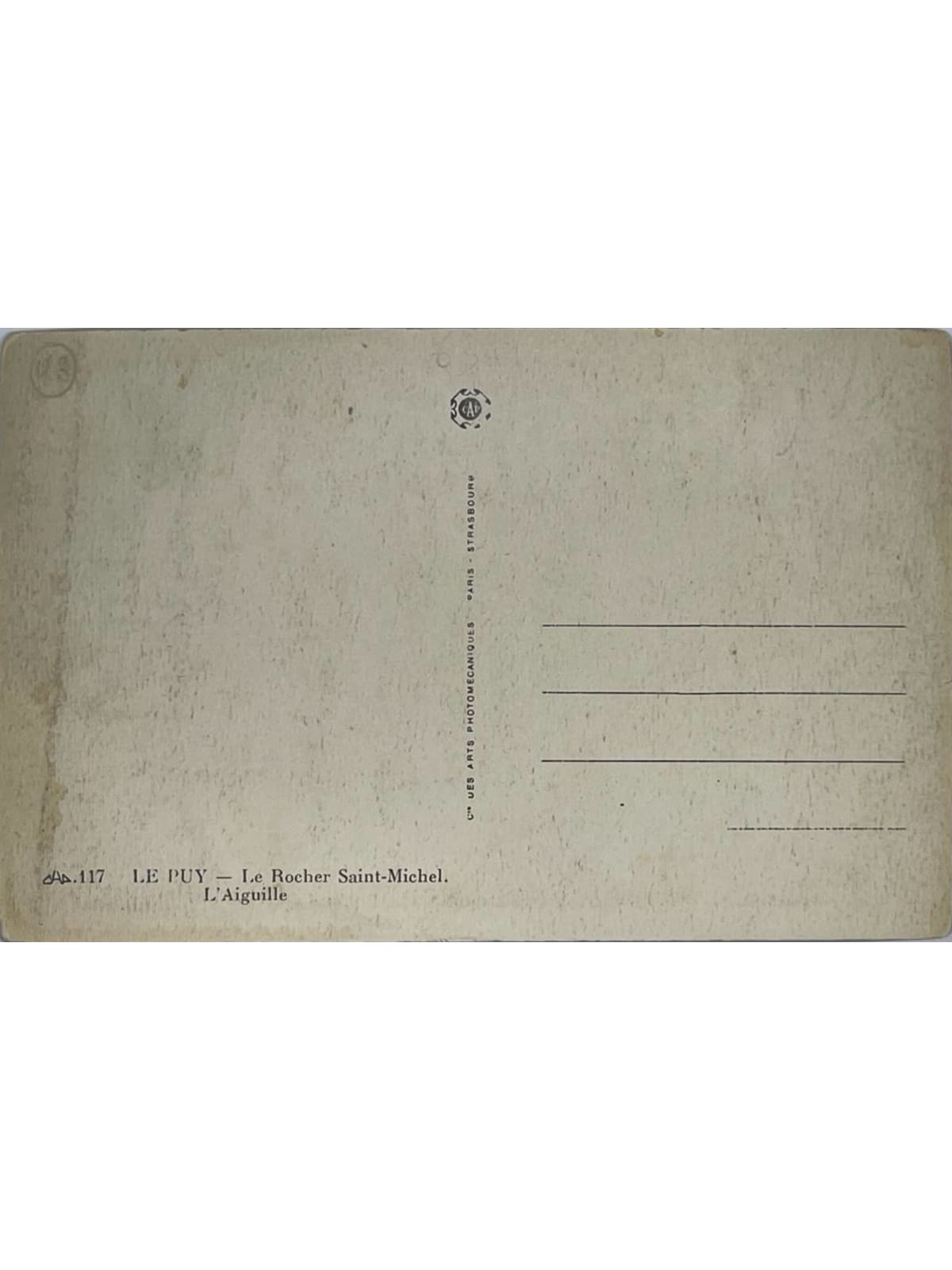 Verso de la carte postale