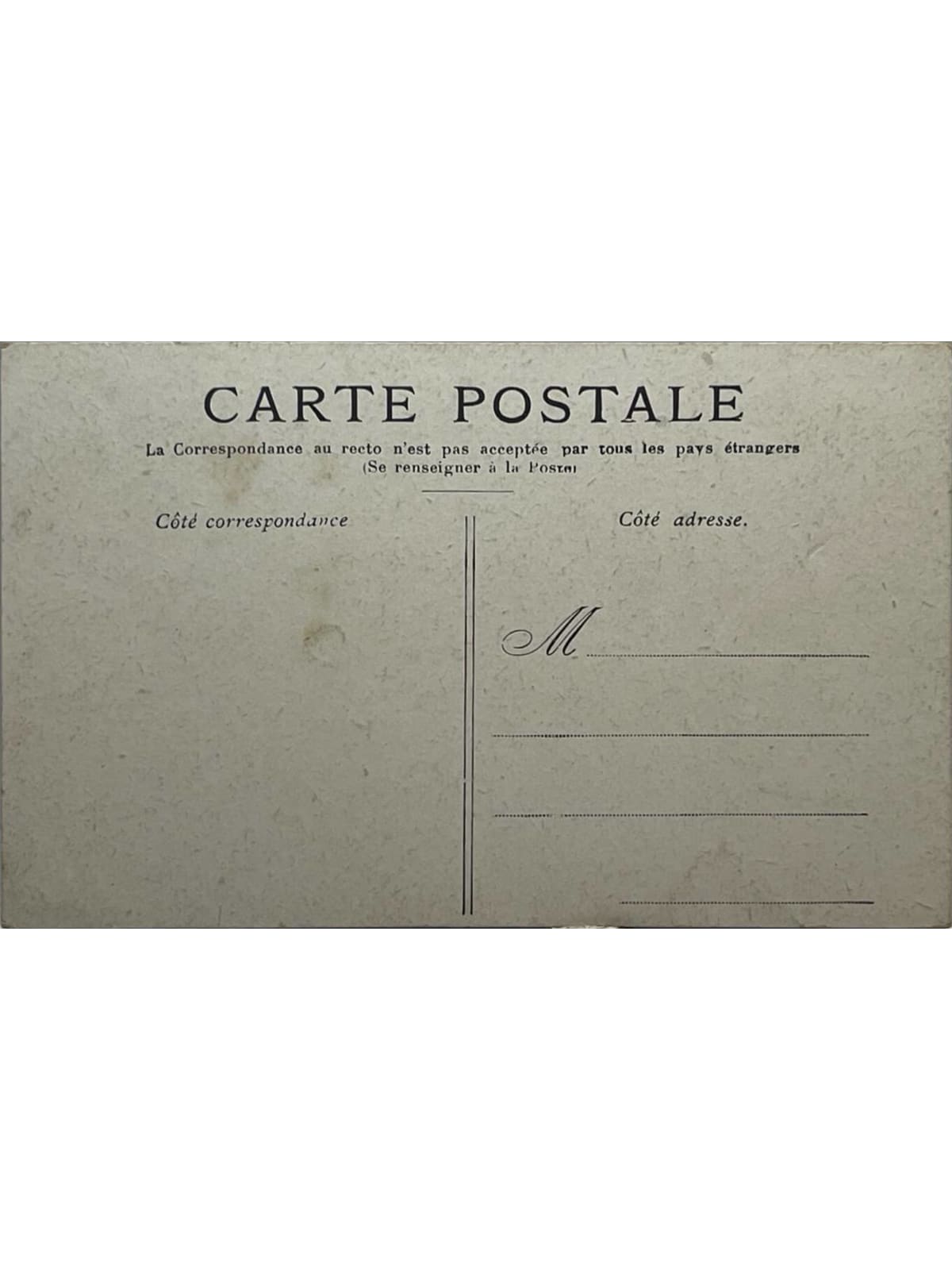 Verso de la carte postale