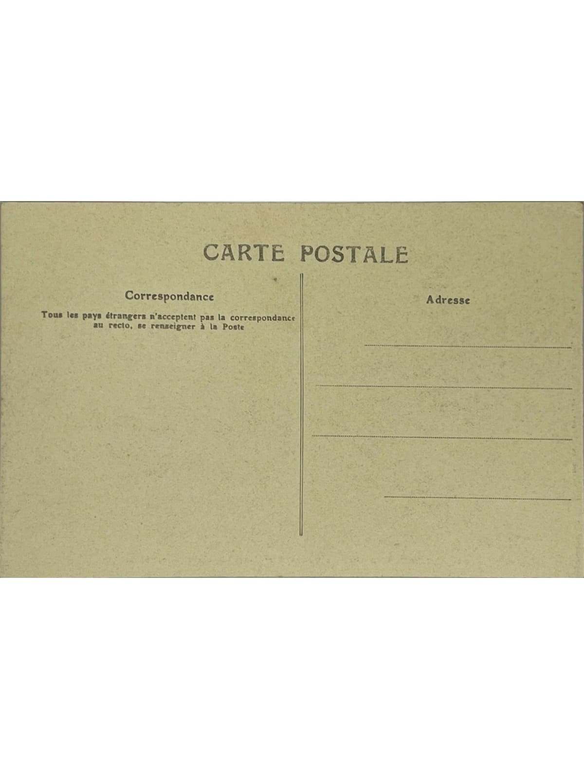 Verso de la carte postale