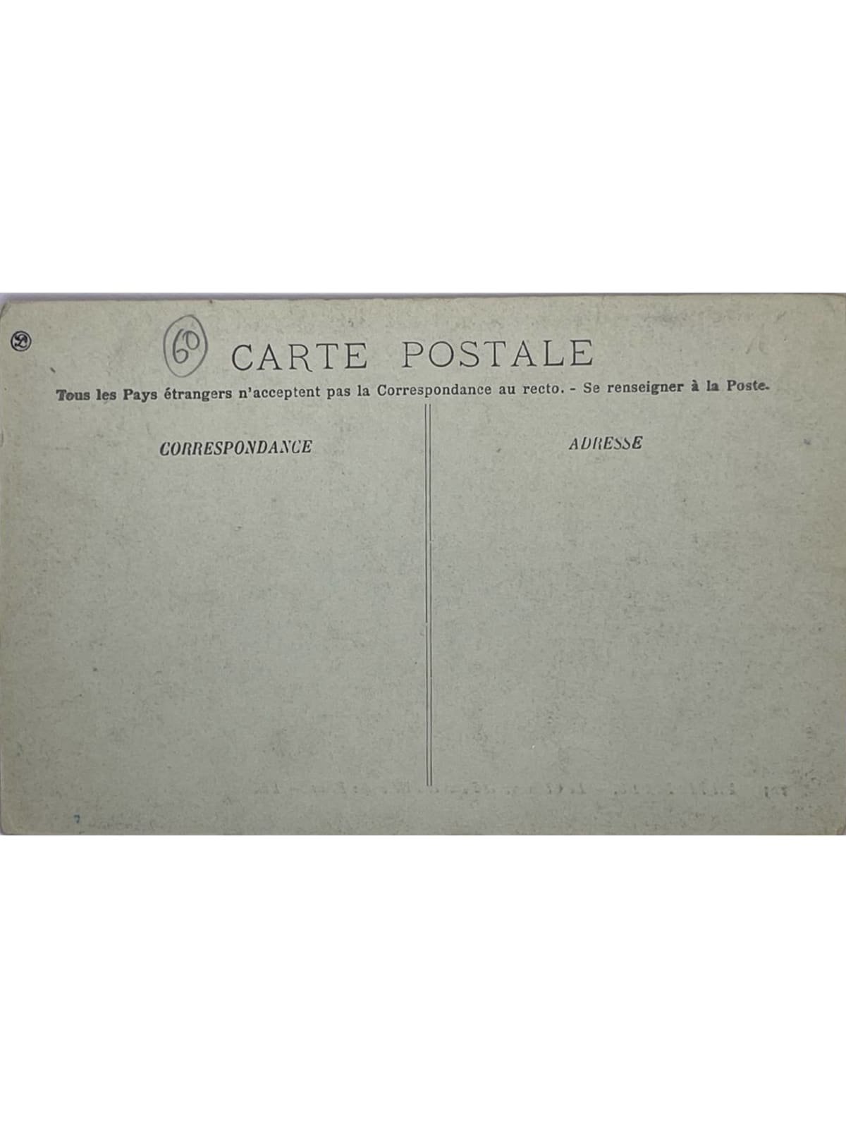 Verso de la carte postale
