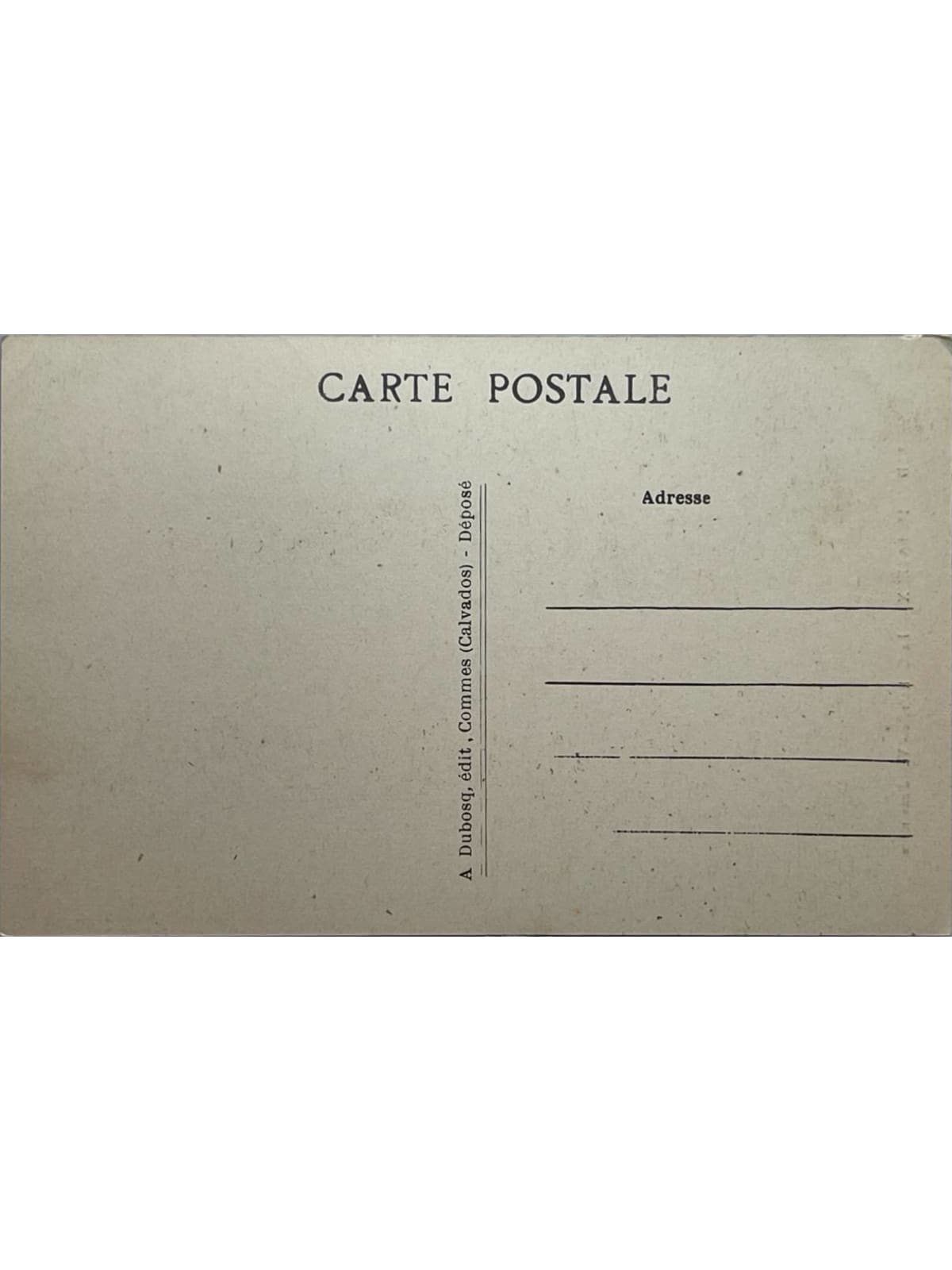 Verso de la carte postale