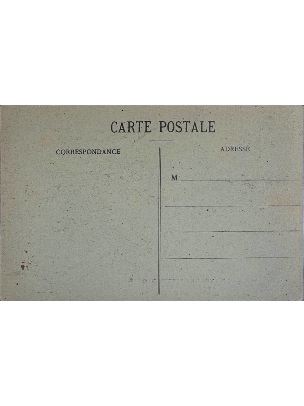 Verso de la carte postale