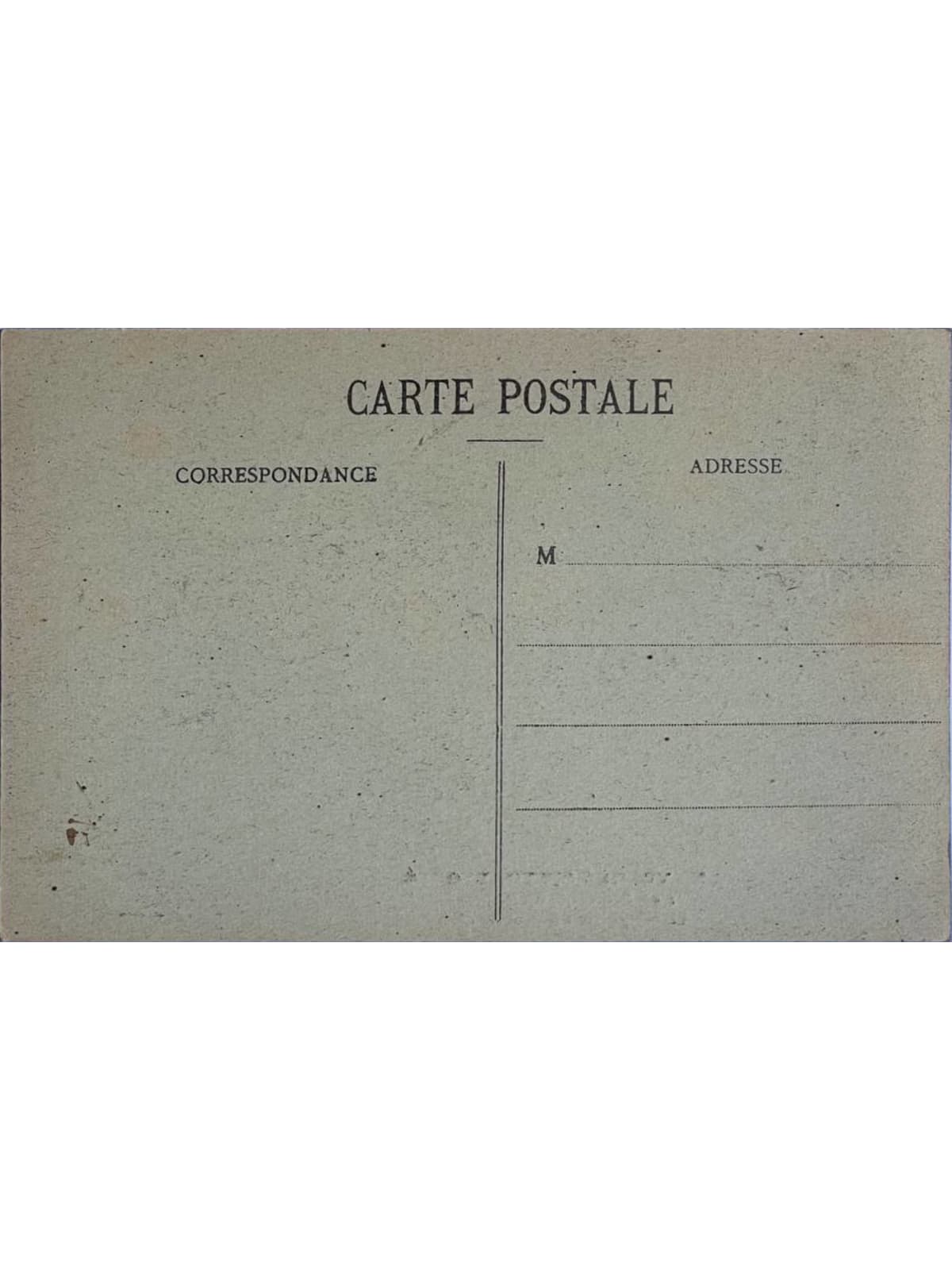Verso de la carte postale