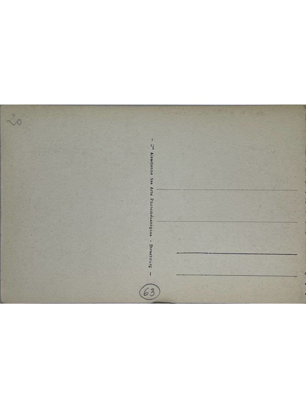 Verso de la carte postale