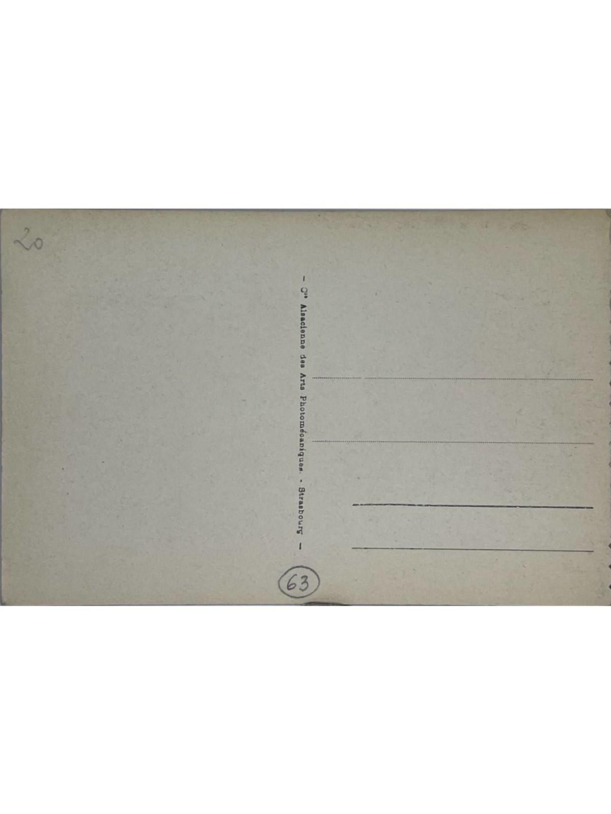 Verso de la carte postale