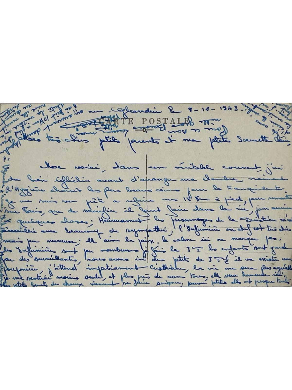 Verso de la carte postale