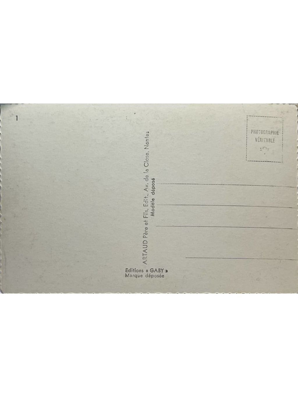 Verso de la carte postale