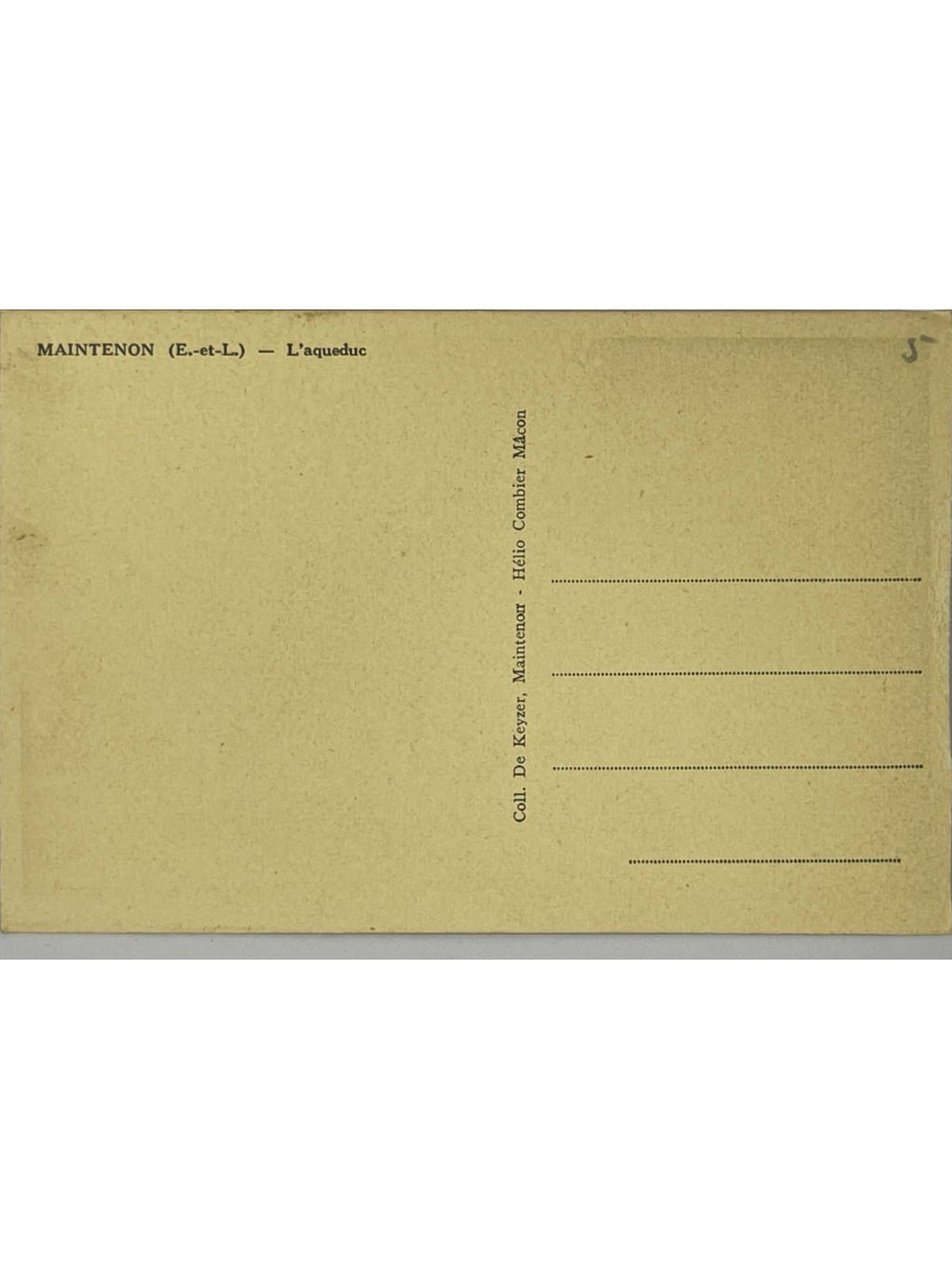 Verso de la carte postale