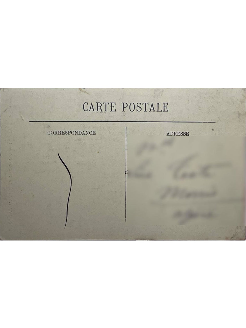 Verso de la carte postale