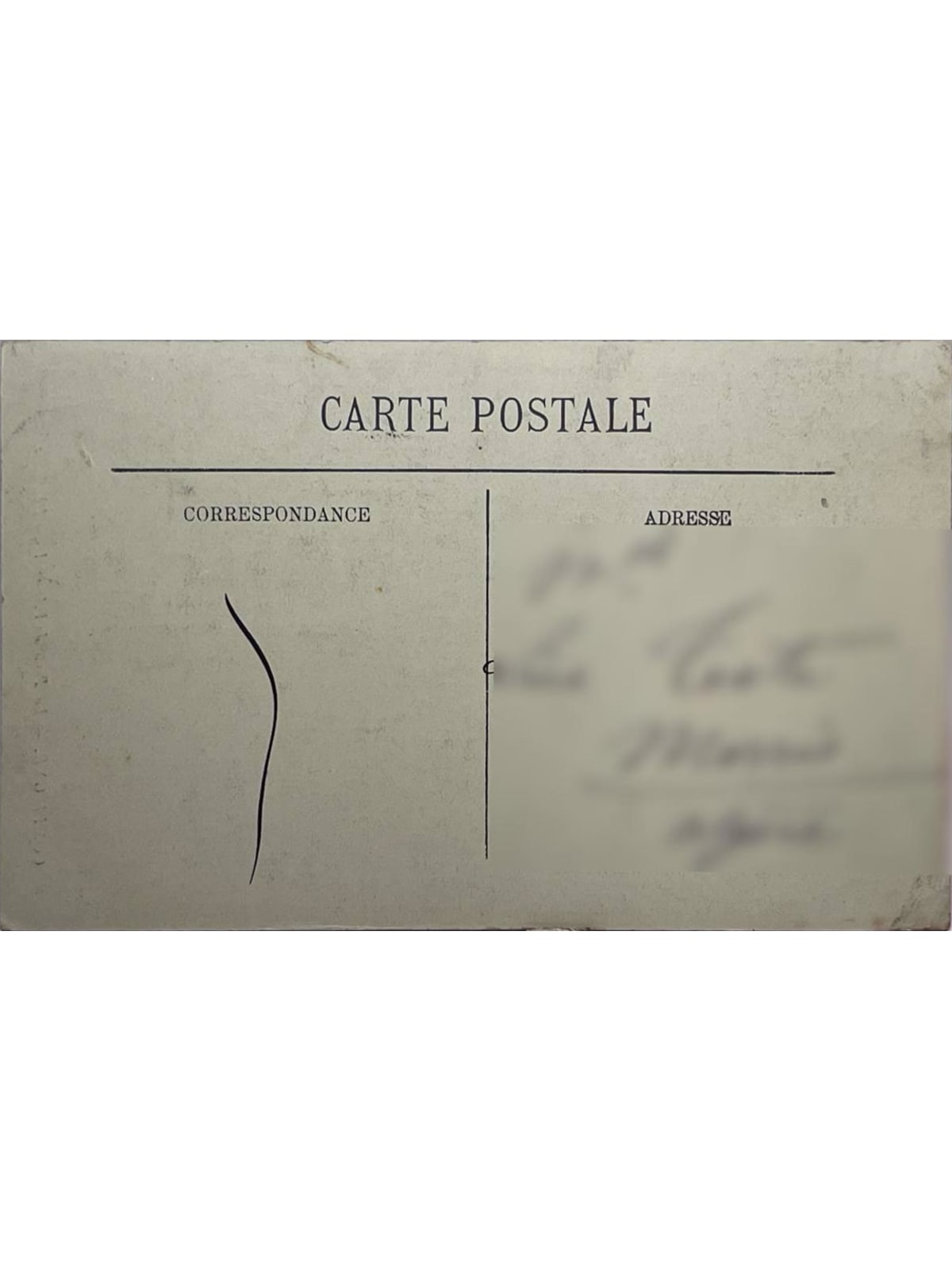 Verso de la carte postale