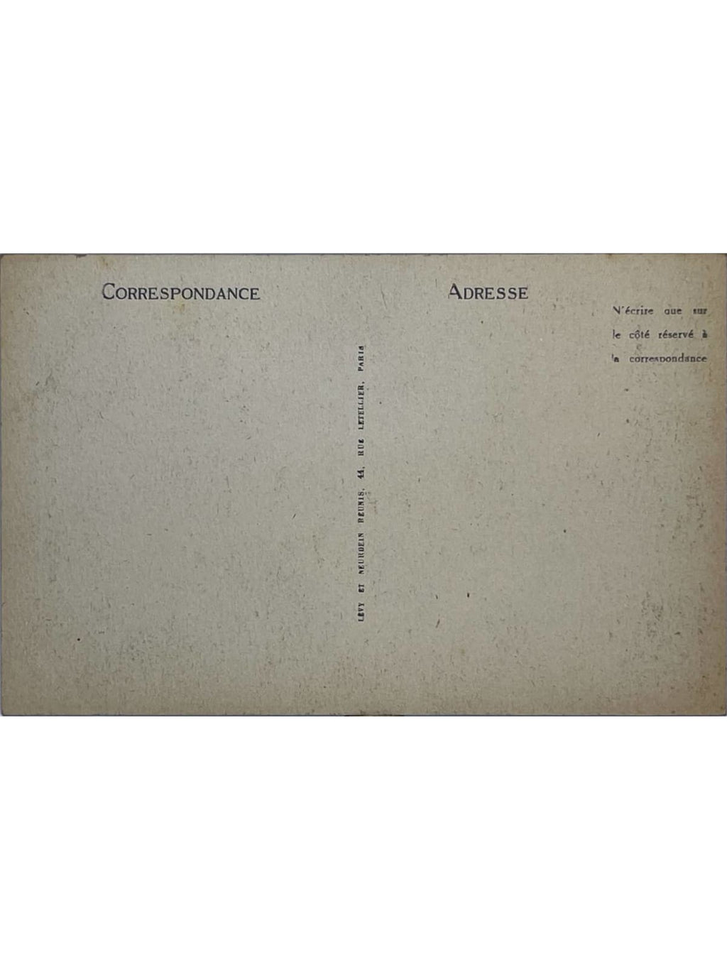 Verso de la carte postale