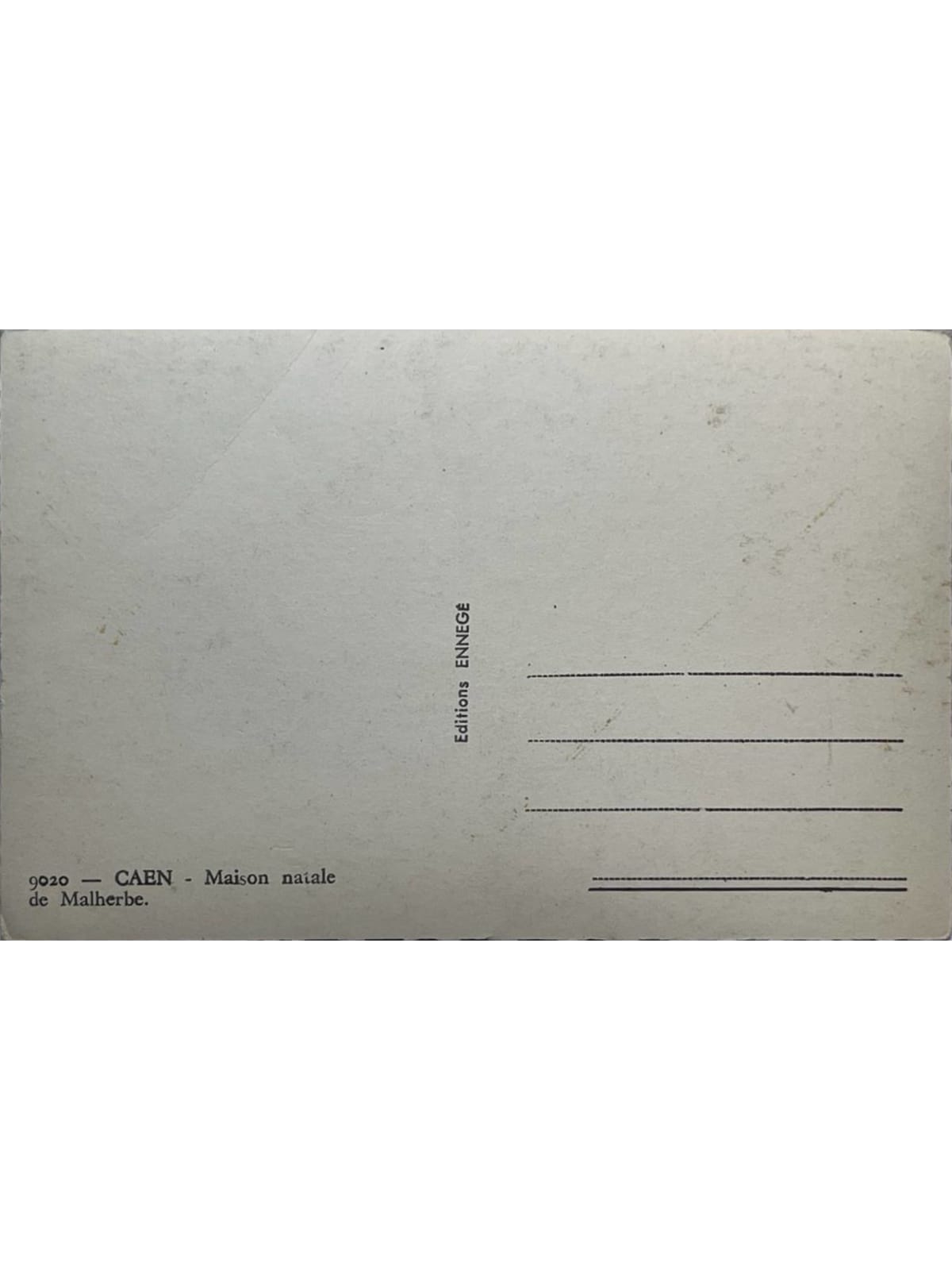 Verso de la carte postale
