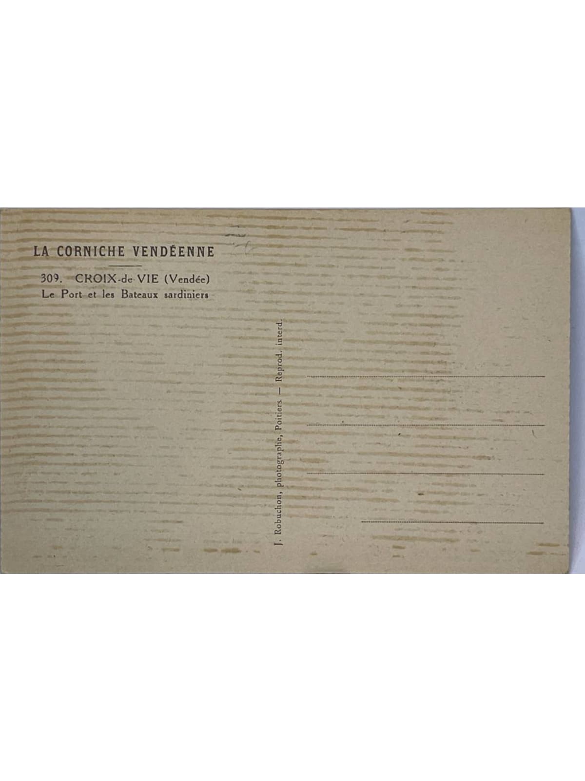 Verso de la carte postale