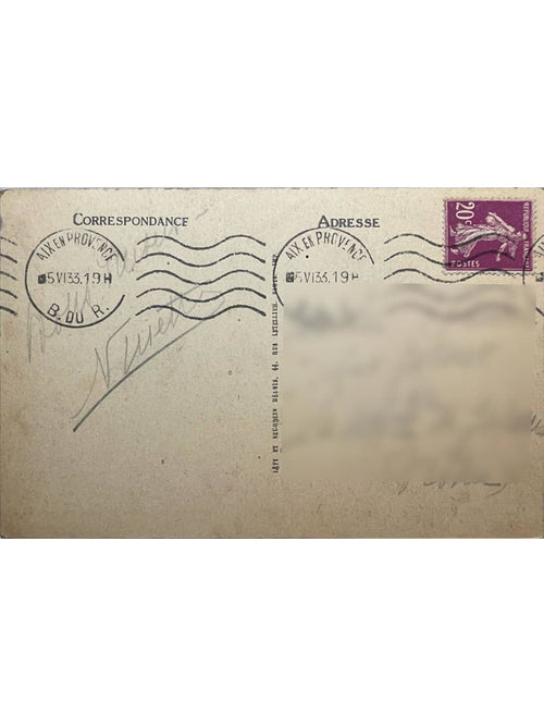 Verso de la carte postale
