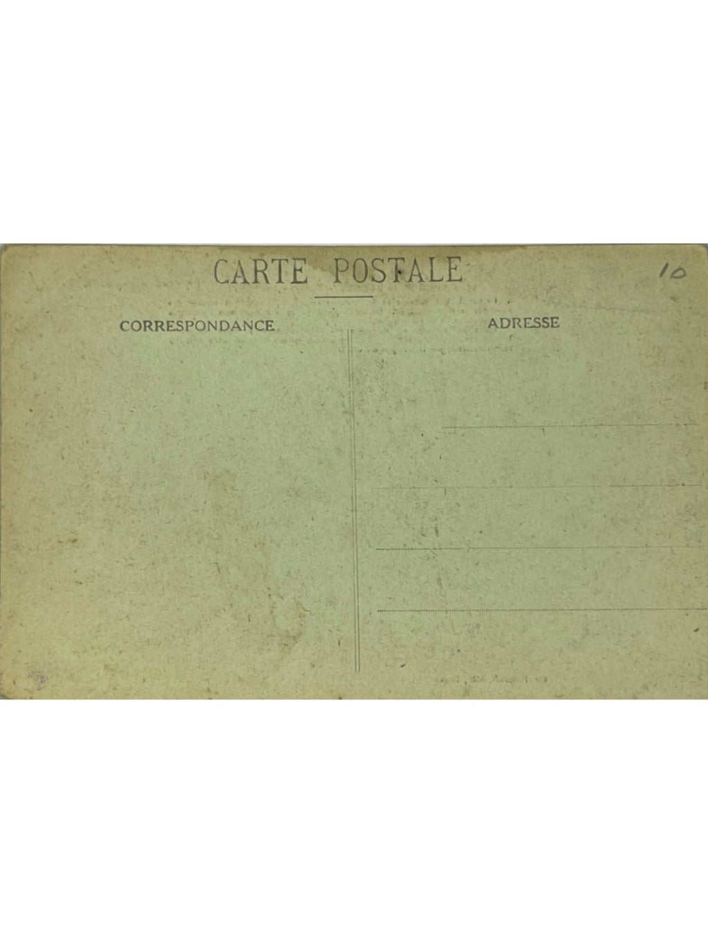 Verso de la carte postale