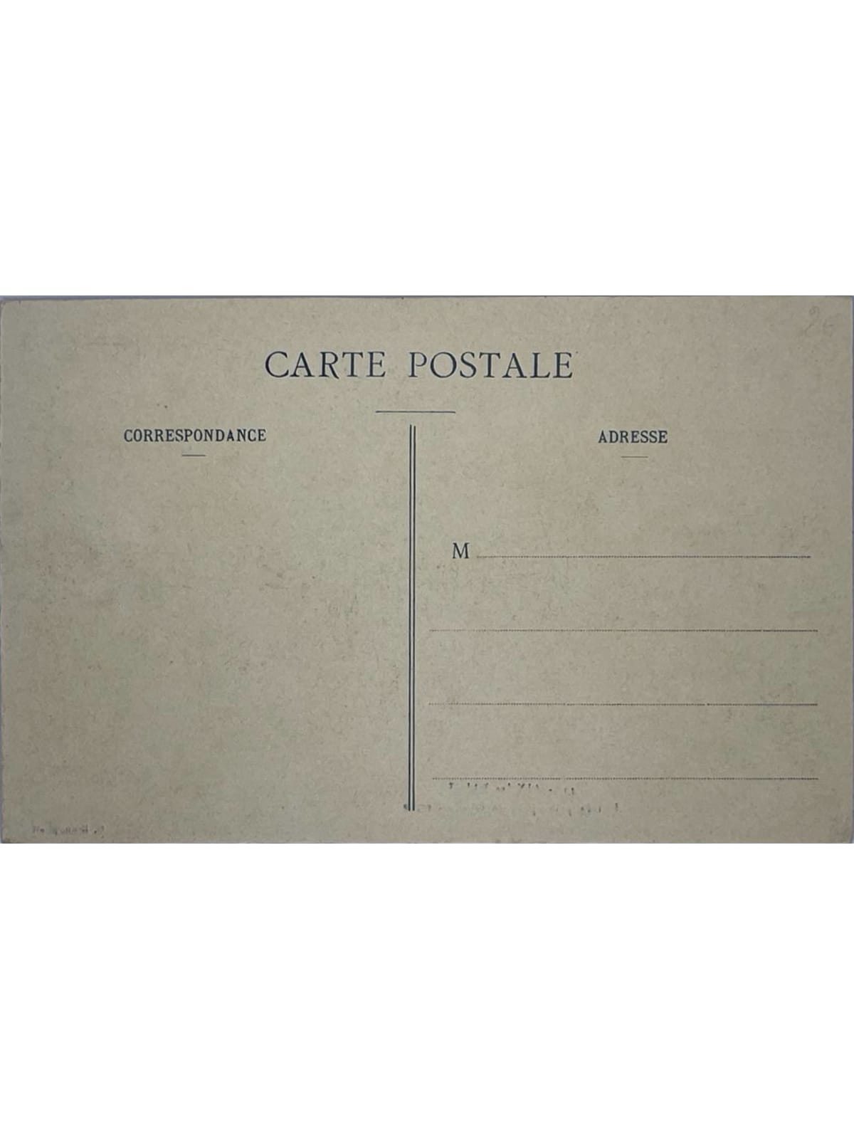 Verso de la carte postale