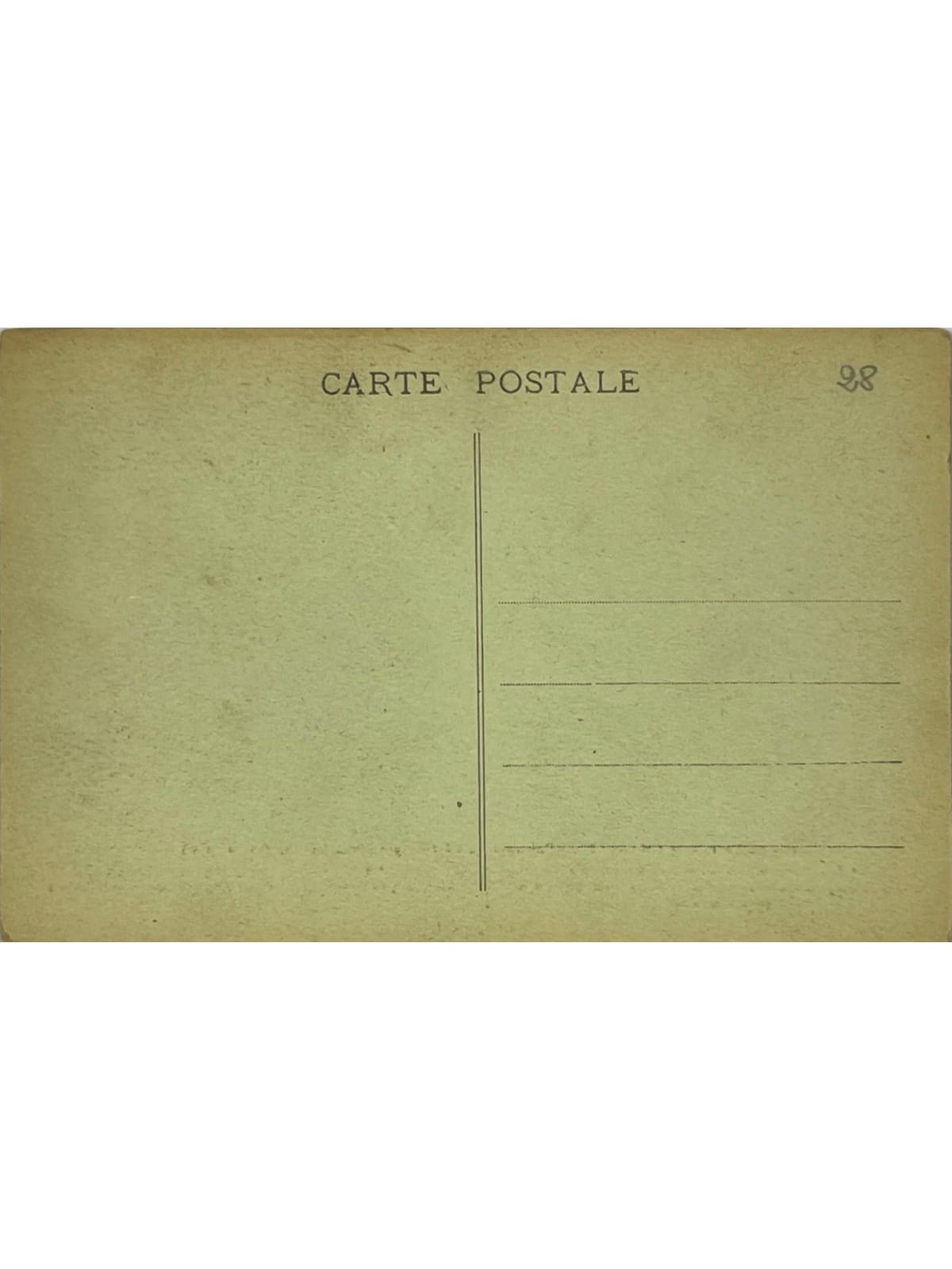 Verso de la carte postale