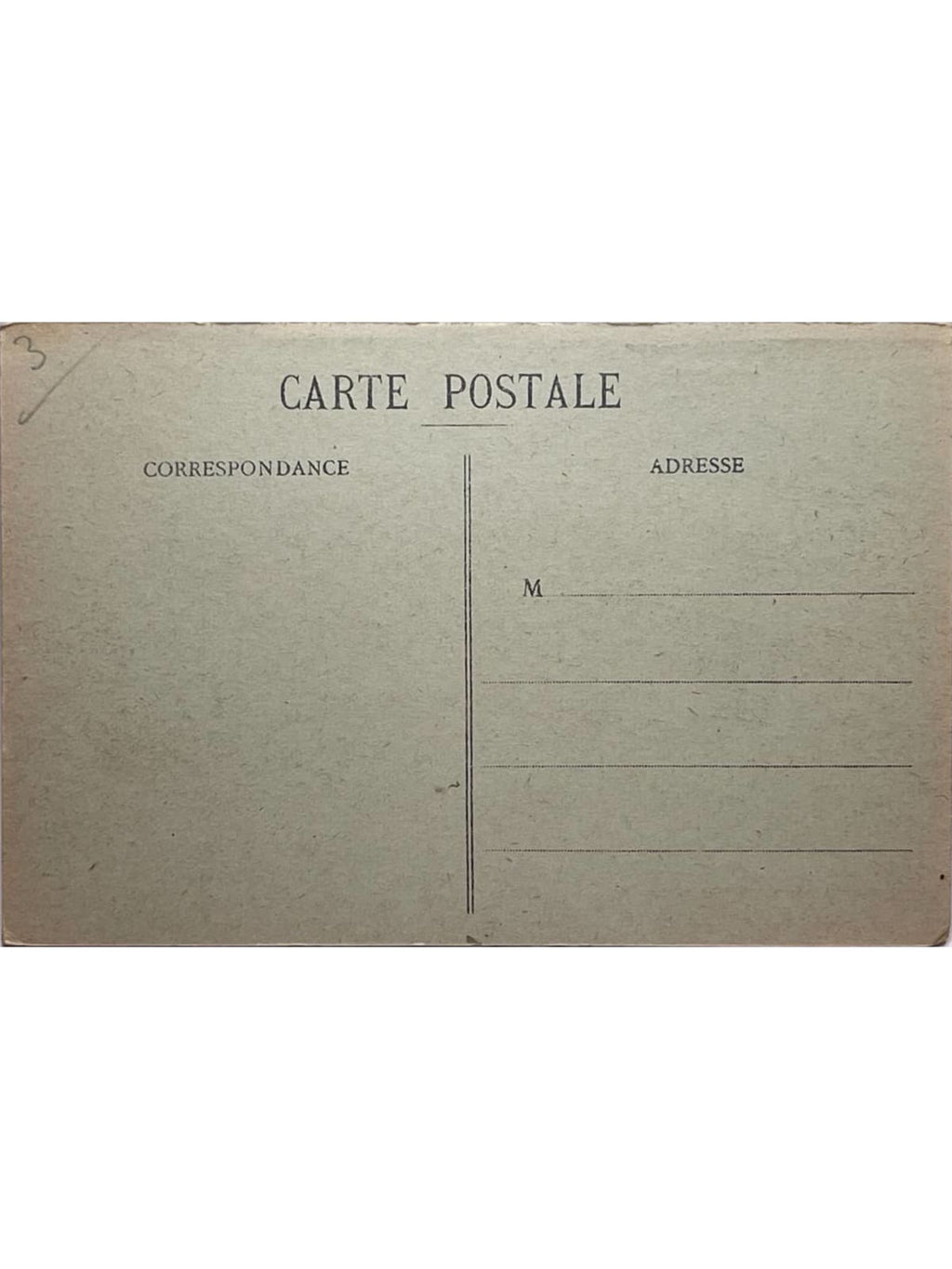 Verso de la carte postale