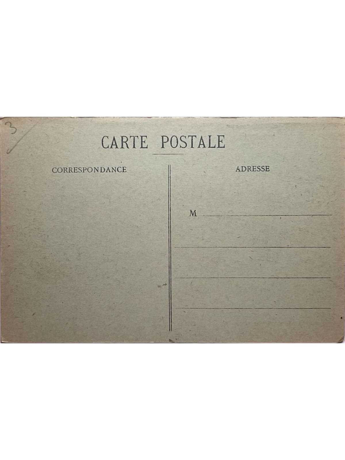 Verso de la carte postale