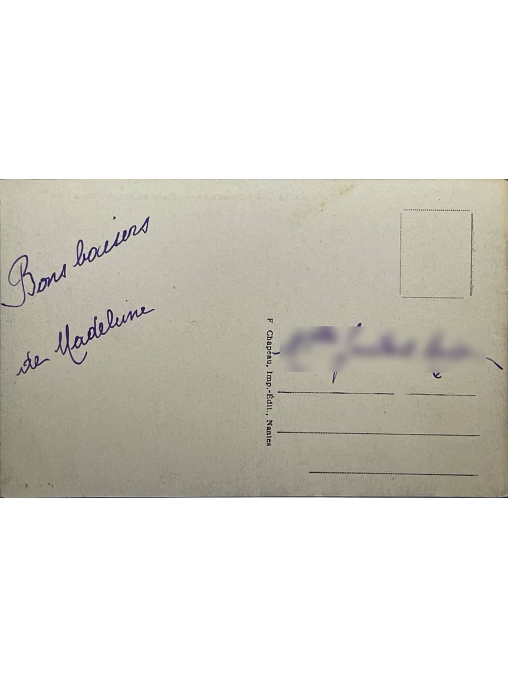 Verso de la carte postale