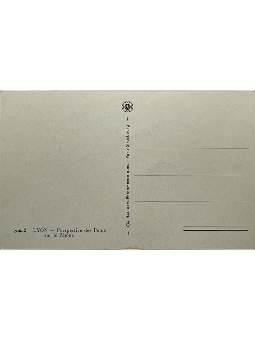 Verso de la carte postale