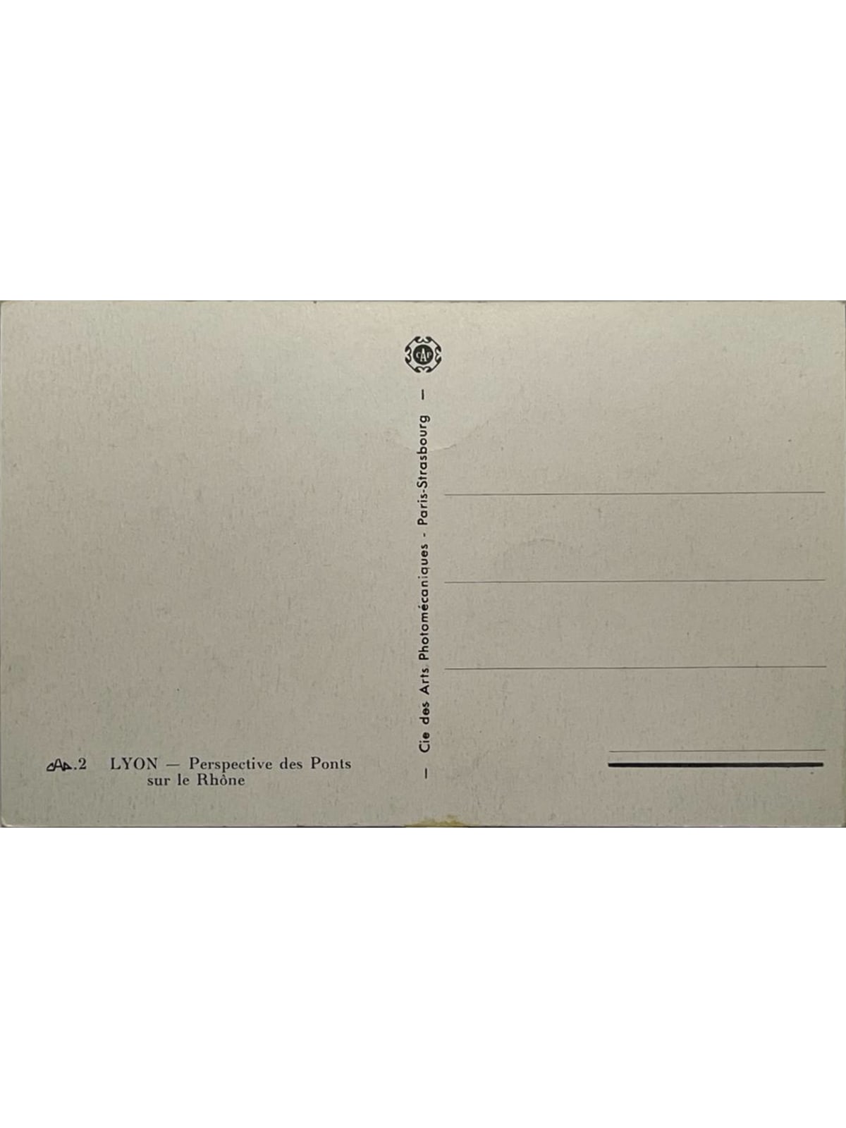 Verso de la carte postale