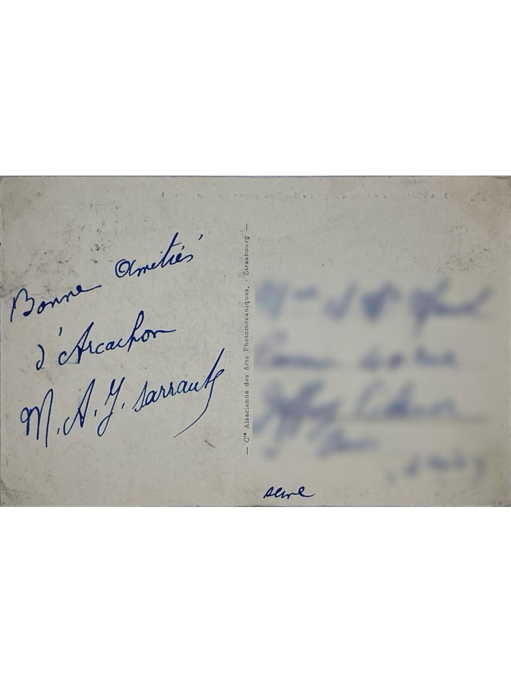Verso de la carte postale