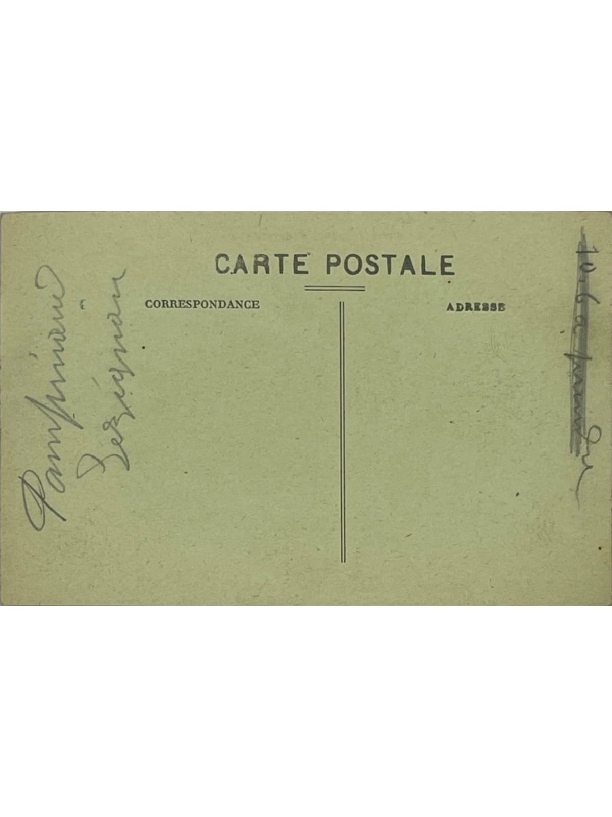 Verso de la carte postale
