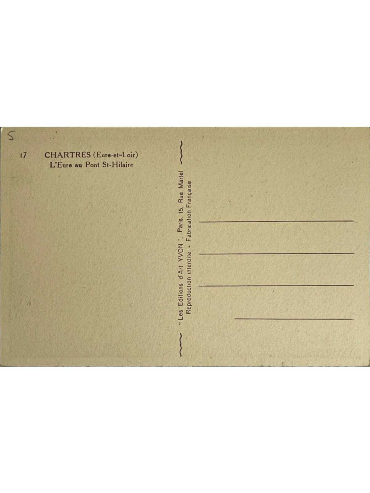 Verso de la carte postale
