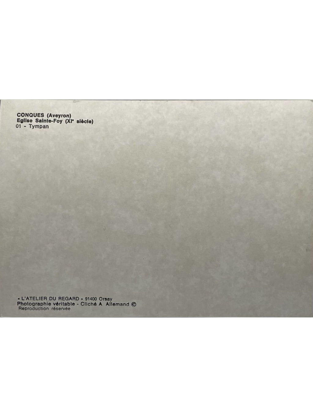 Verso de la carte postale