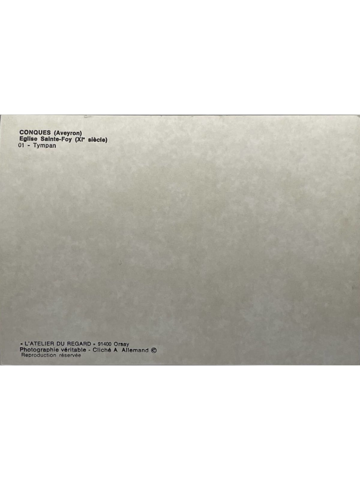 Verso de la carte postale