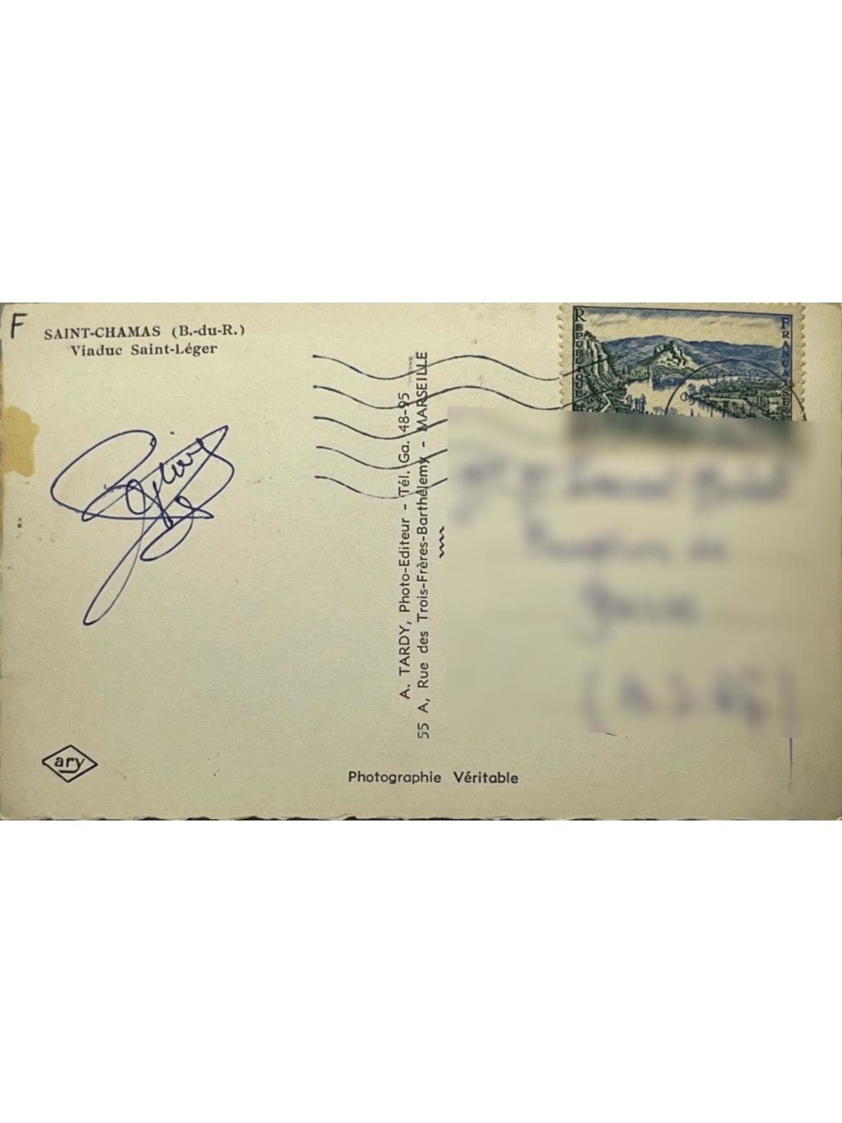 Verso de la carte postale