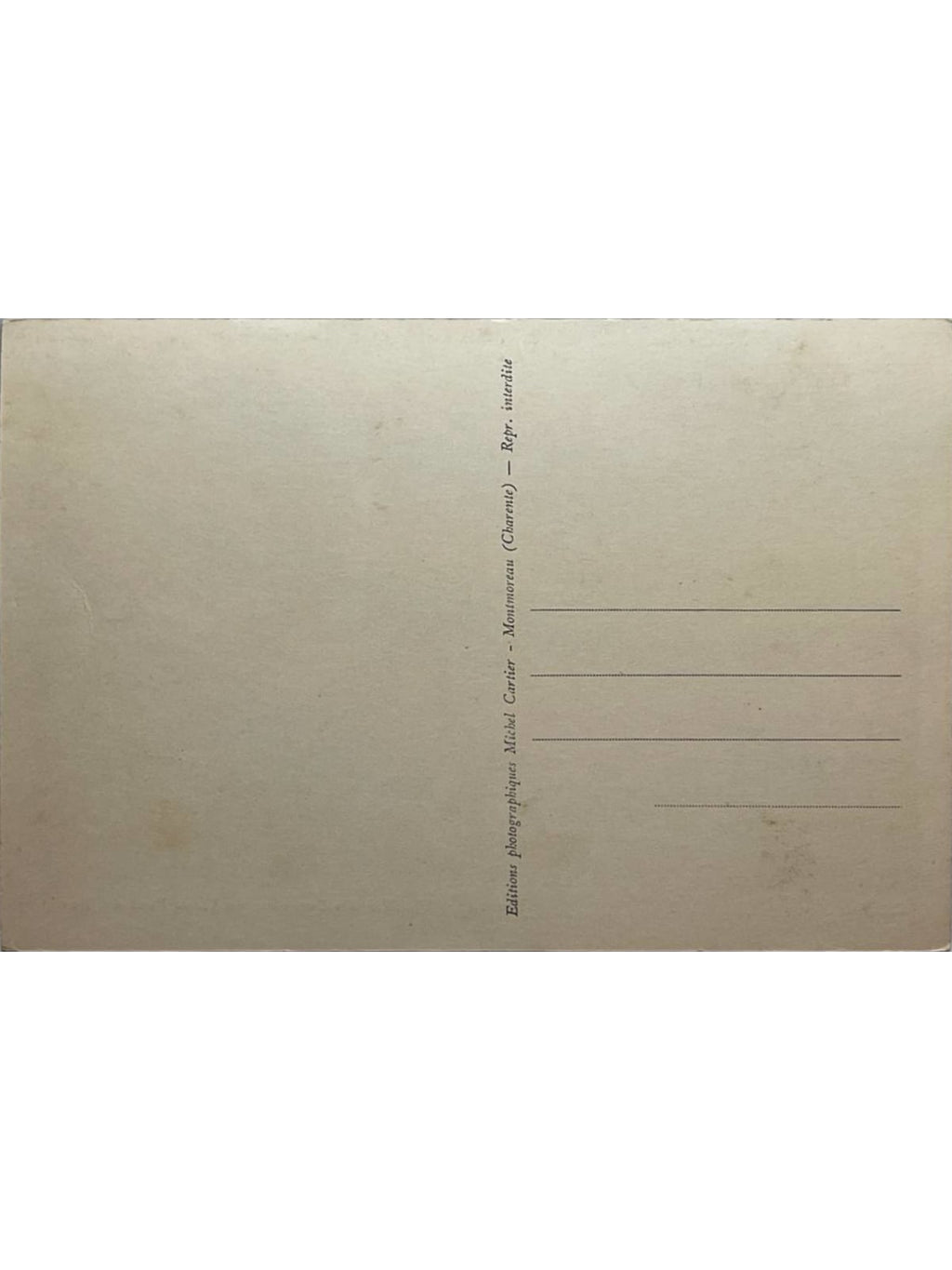 Verso de la carte postale