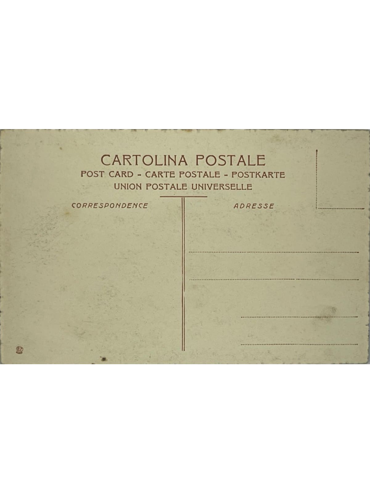 Verso de la carte postale
