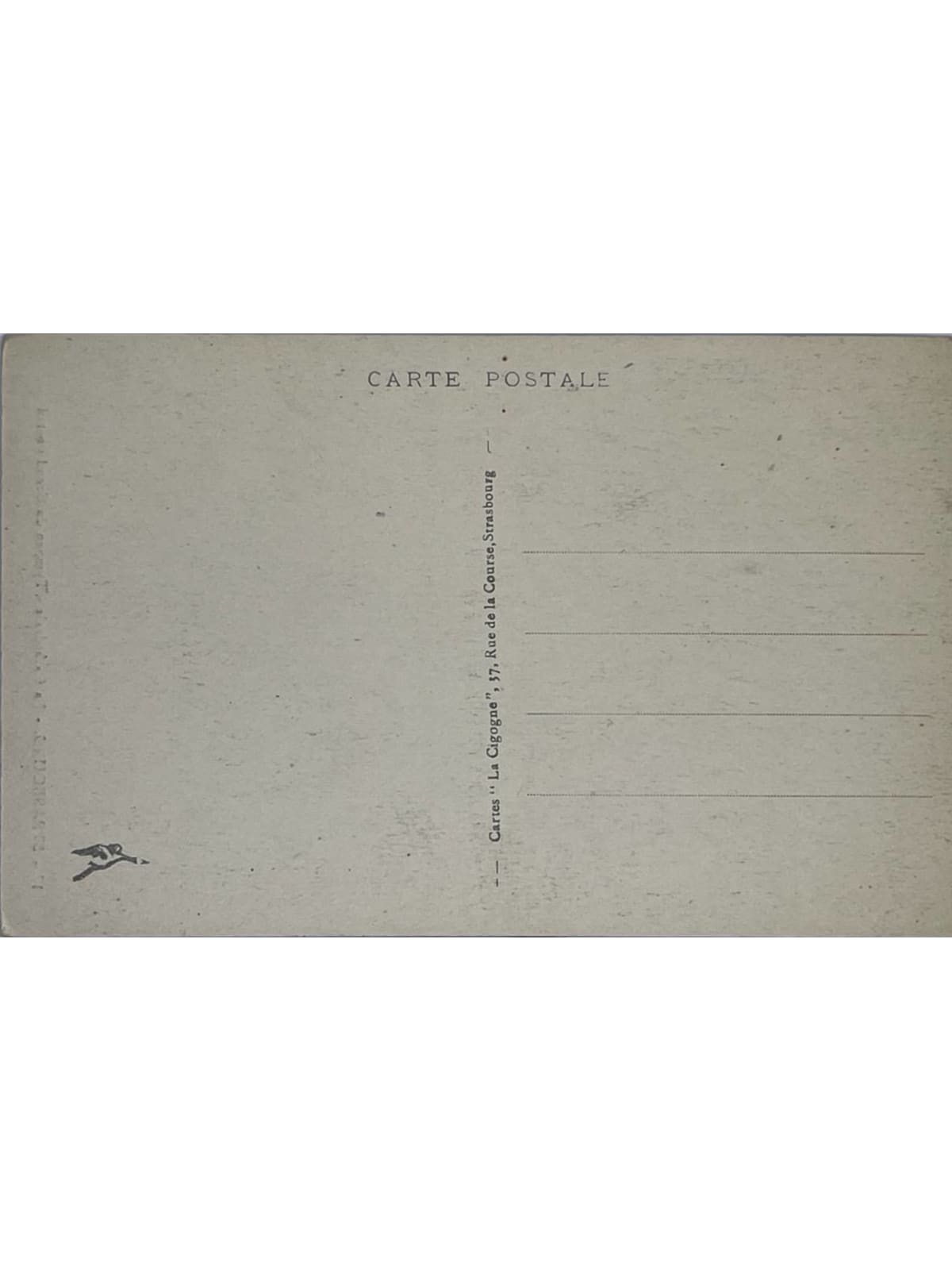 Verso de la carte postale