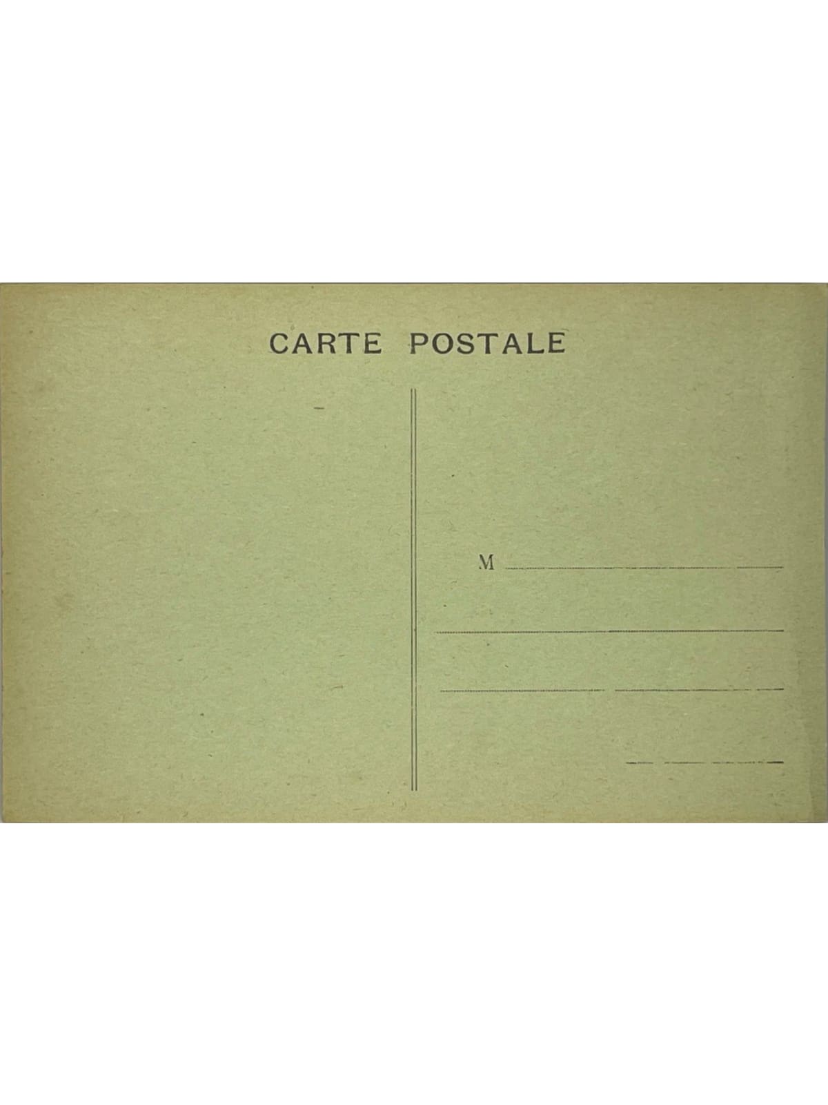 Verso de la carte postale