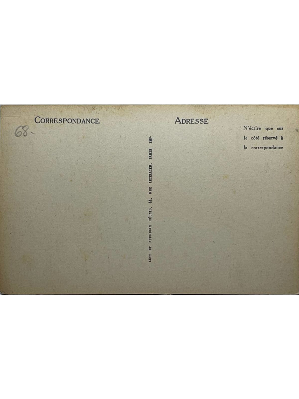Verso de la carte postale