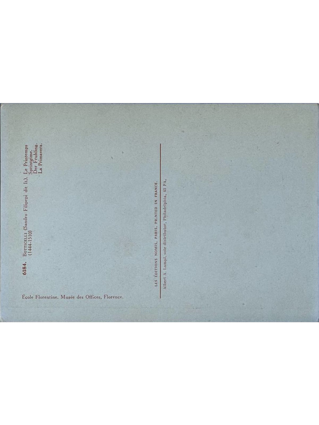 Verso de la carte postale