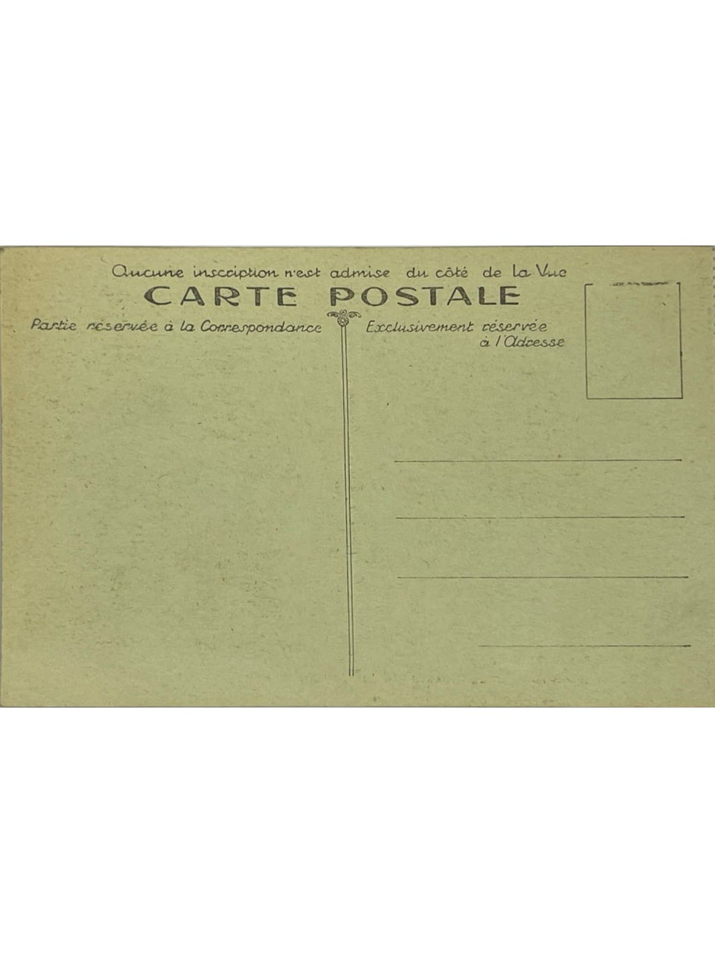 Verso de la carte postale