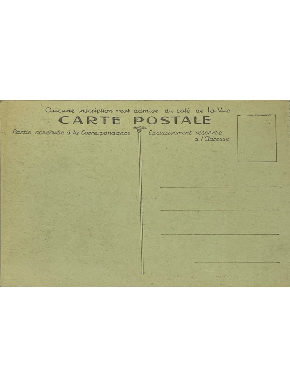 Verso de la carte postale