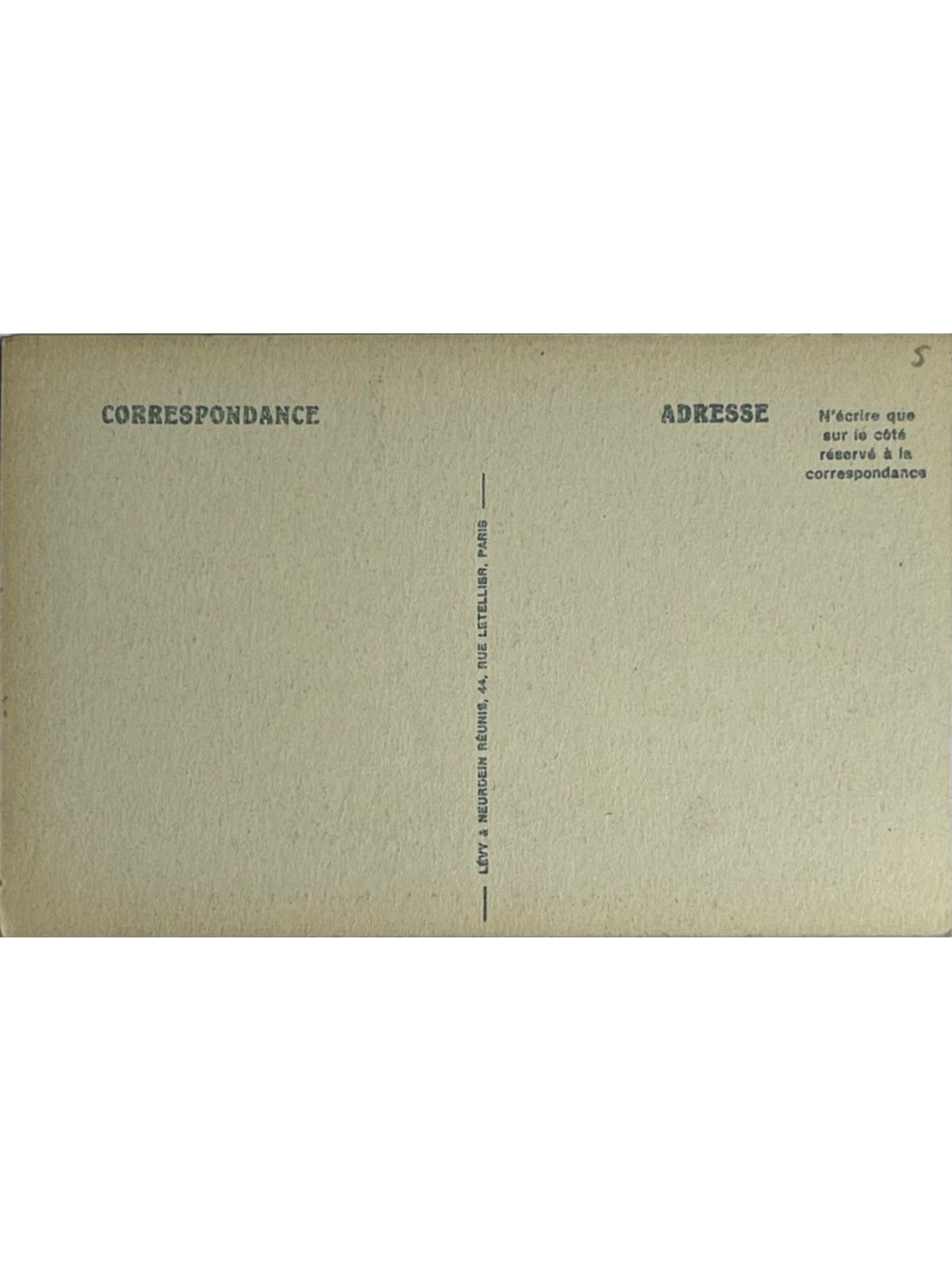 Verso de la carte postale