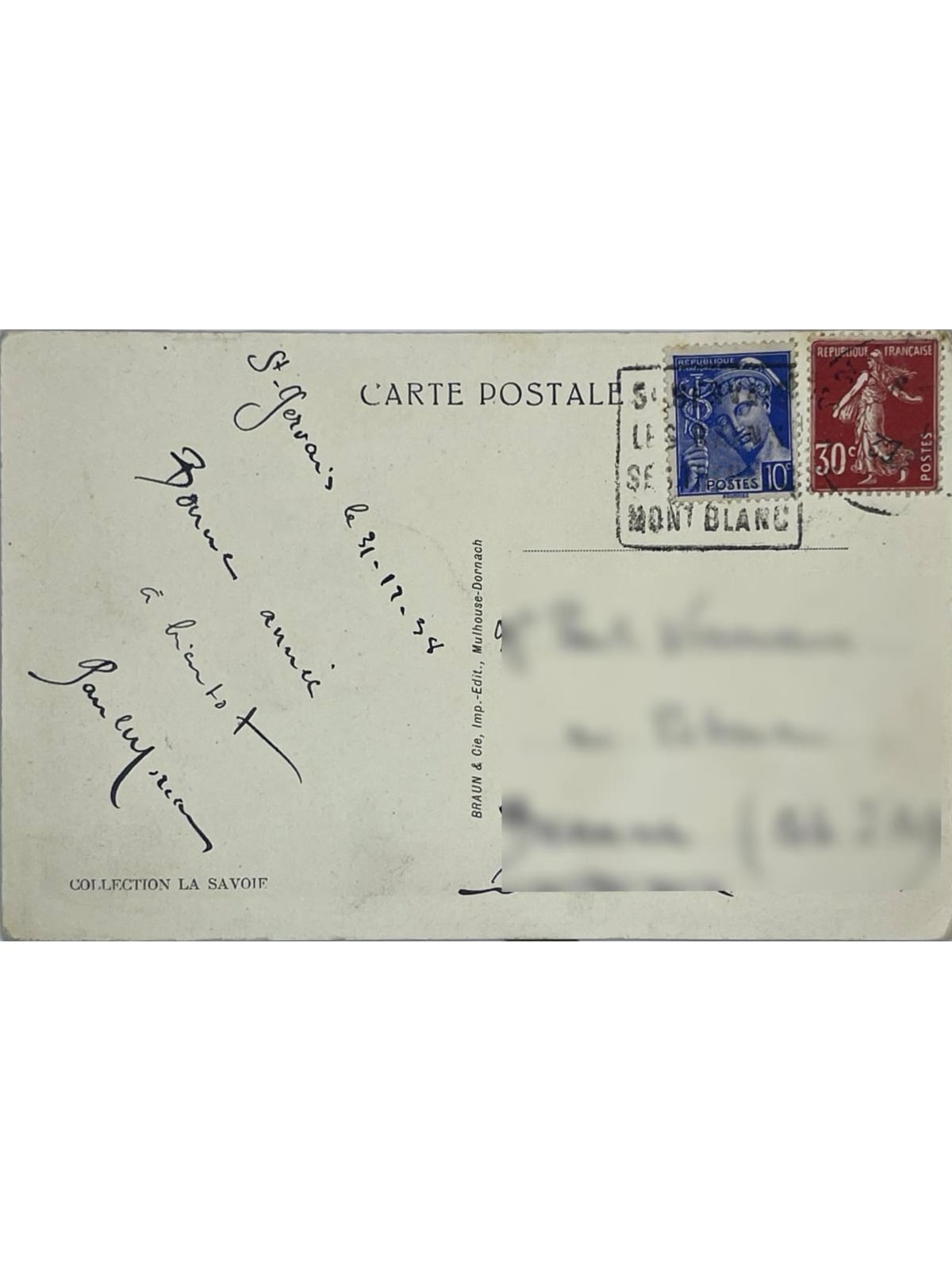 Verso de la carte postale