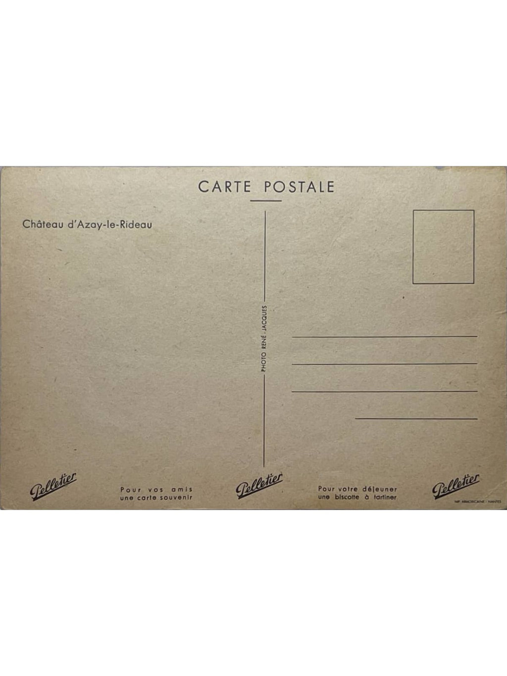 Verso de la carte postale