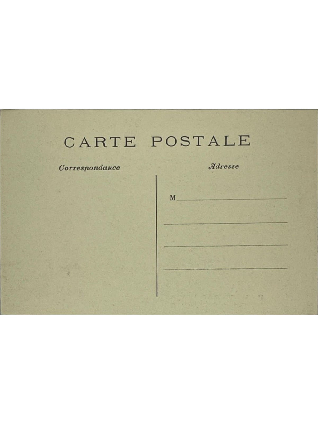 Verso de la carte postale