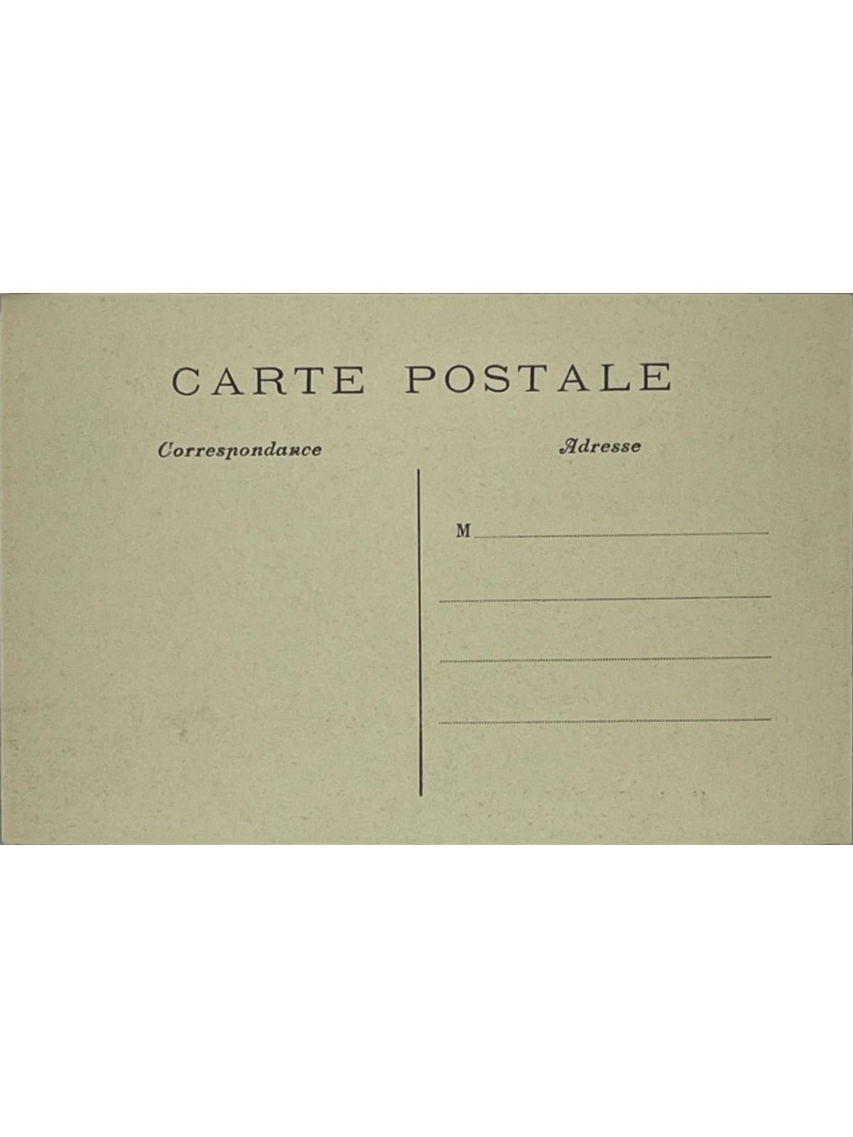 Verso de la carte postale