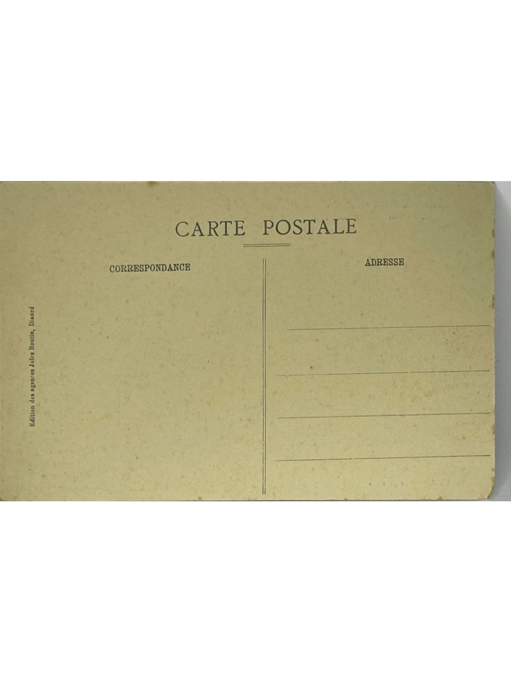Verso de la carte postale