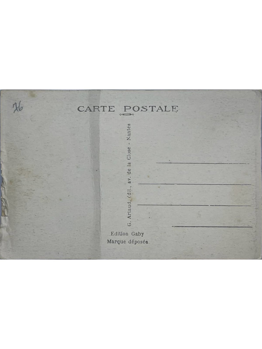 Verso de la carte postale