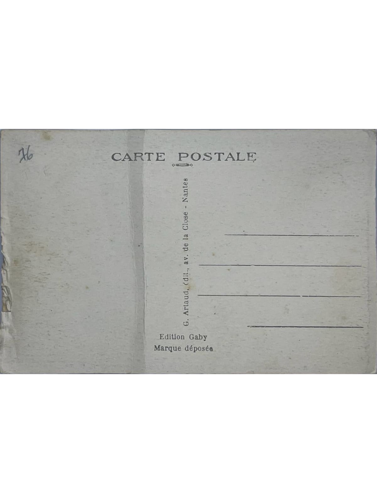 Verso de la carte postale