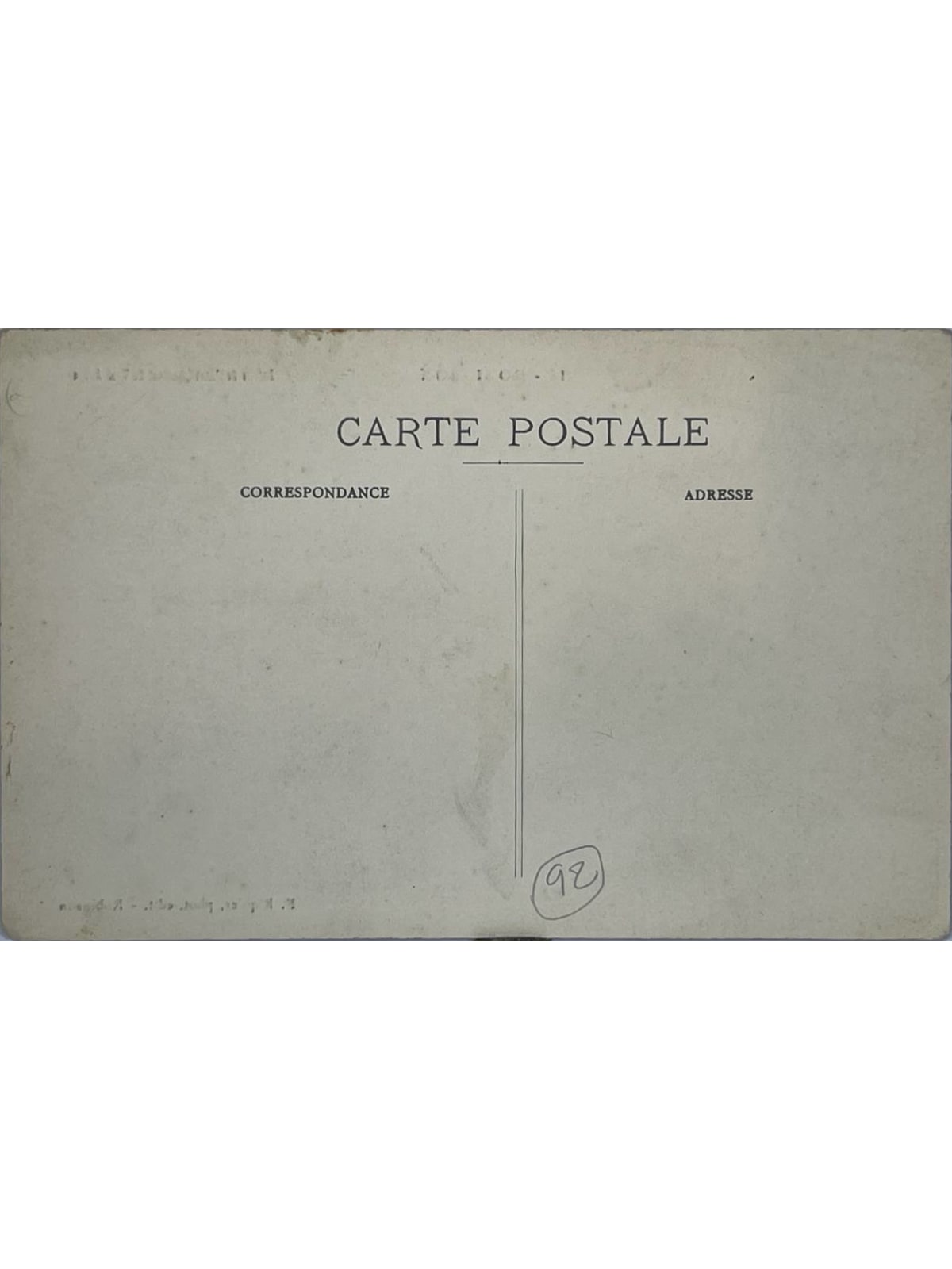 Verso de la carte postale